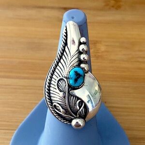 $285 Augustine Largo Navajo Southwest Estate Ring Sterling Silver Size 9 & 1/4
